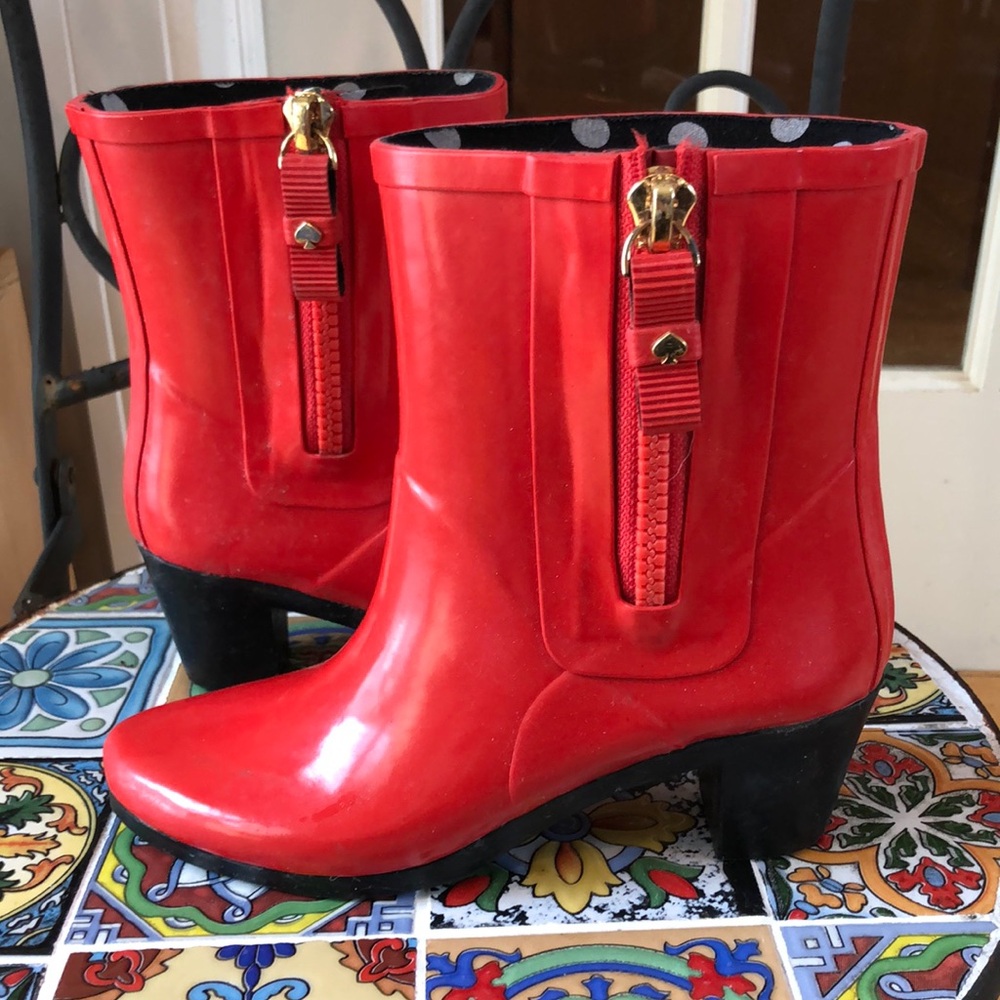 Kate Spade red rain boots
